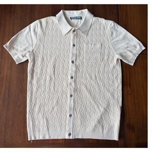Paul Jones Men's Cream Polo Button Down Size Small